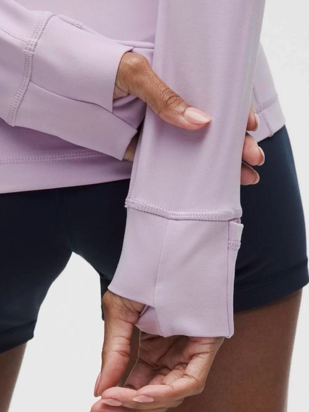 lululemon Define Jacket Nulu in Lilac with Accent Silver Mirror Zippers.